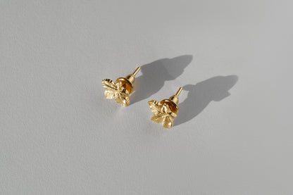 Earrings “Chestnut Leaf” (10 mm) light