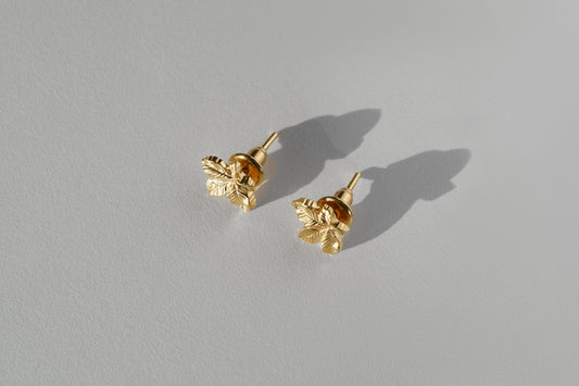 Earrings “Chestnut Leaf” (10 mm) light