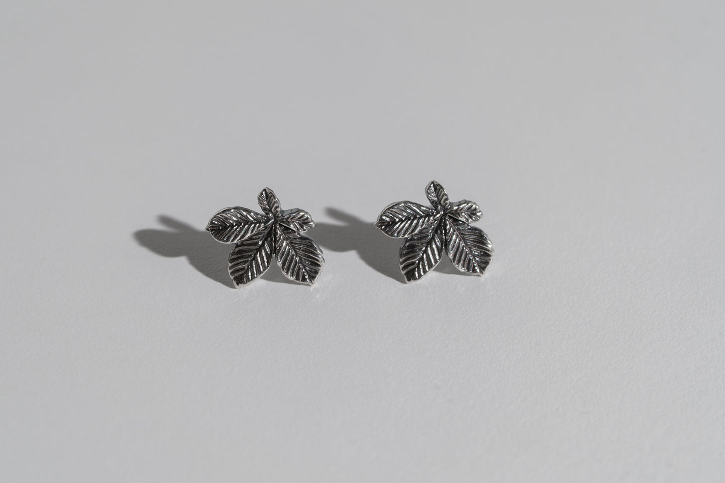 Earrings “Chestnut Leaf” (15 mm) blackened