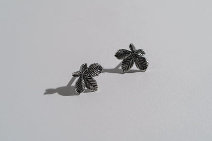 Earrings “Chestnut Leaf” (15 mm) blackened