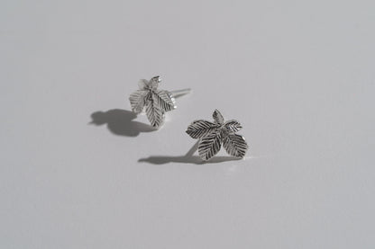 Earrings “Chestnut Leaf” (15 mm) light