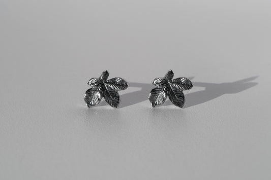 Earrings “Chestnut Leaf” (20 mm) blackened