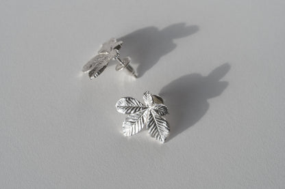 Earrings “Chestnut Leaf” (20 mm) light