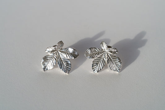 Earrings “Chestnut Leaf” (20 mm) light