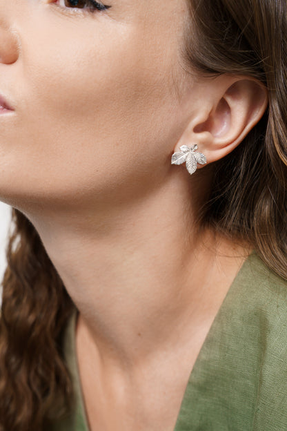 Earrings “Chestnut Leaf” (20 mm) light