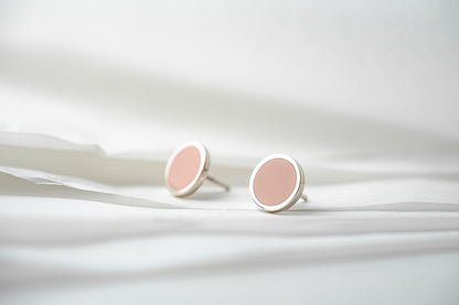 Stud earrings "Circle" (12 mm) with enamel