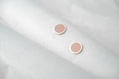 Stud earrings "Circle" (12 mm) with enamel