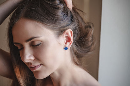 Stud earrings "Circle" (12 mm) with enamel
