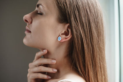 Stud earrings "Circle" (12 mm) with enamel