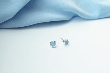 Stud earrings "Circle" (8 mm) with enamel