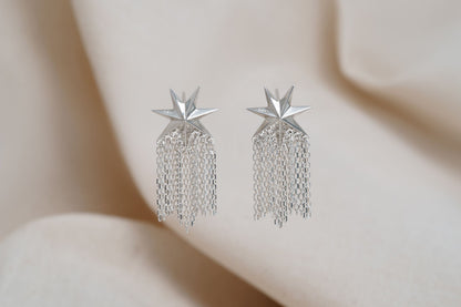 Earrings "Comet" ("tail" of a comet 20 mm)