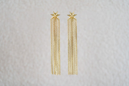 Earrings "Comet"  ("tail" of a comet 80 mm)