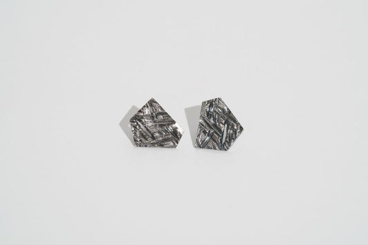 Earrings “Crushed Ice” (17×20 mm) blackened