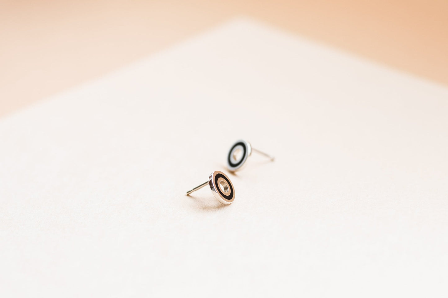 Earrings "CYCLING" with black enamel