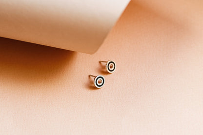 Earrings "CYCLING" with black enamel