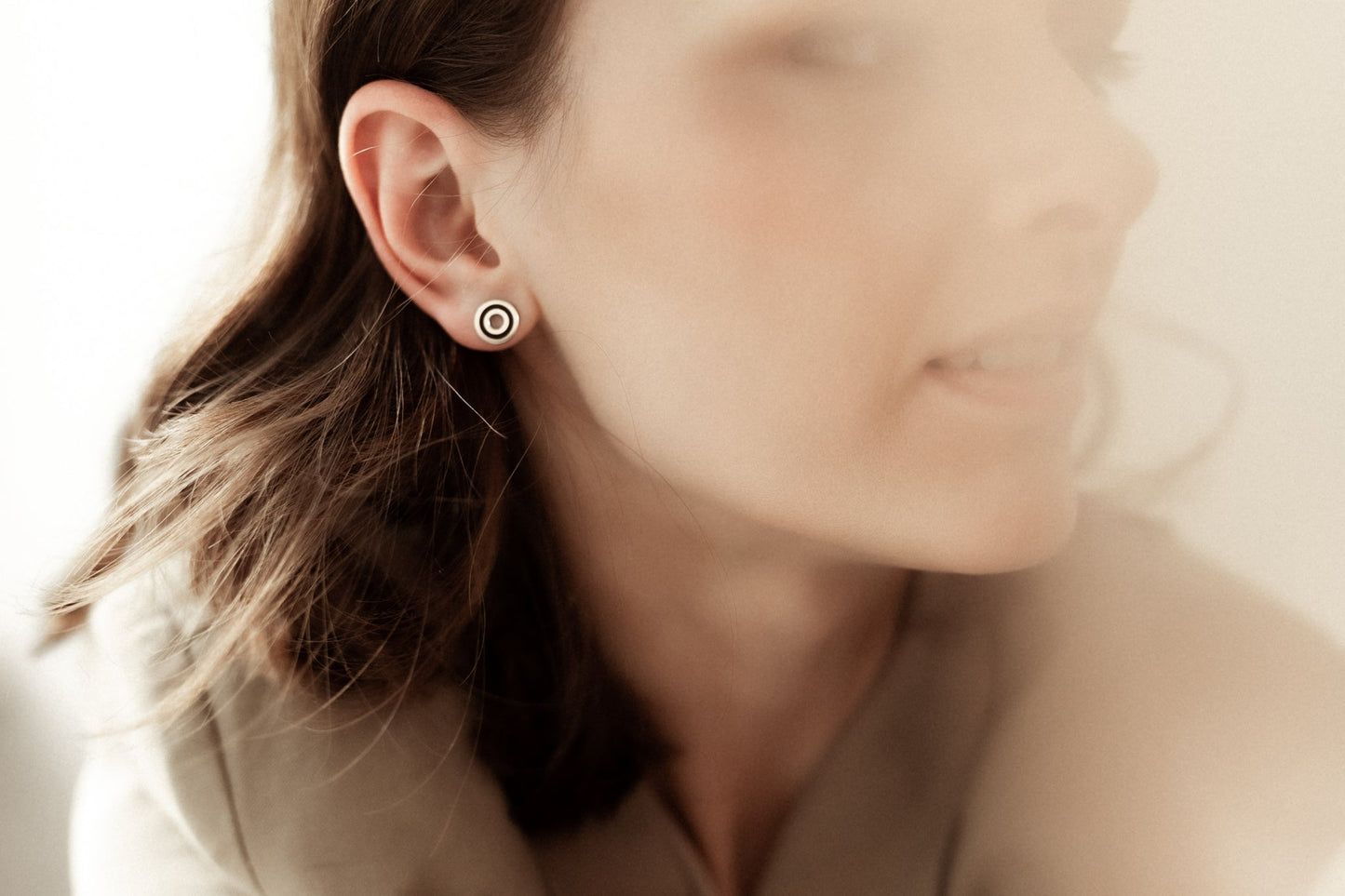 Earrings "CYCLING" with black enamel