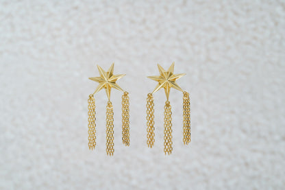 Earrings "Guiding Star" with chains