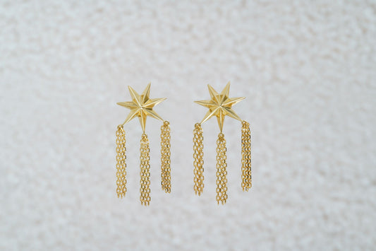 Earrings "Guiding Star" with chains