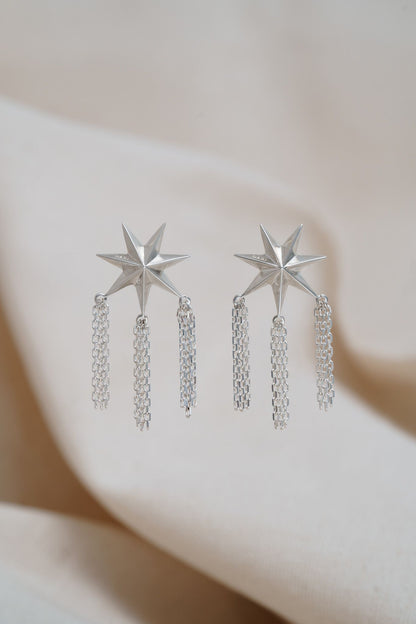 Earrings "Guiding Star" with chains