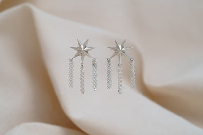 Earrings "Guiding Star" with chains