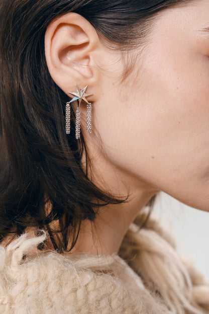 Earrings "Guiding Star" with chains