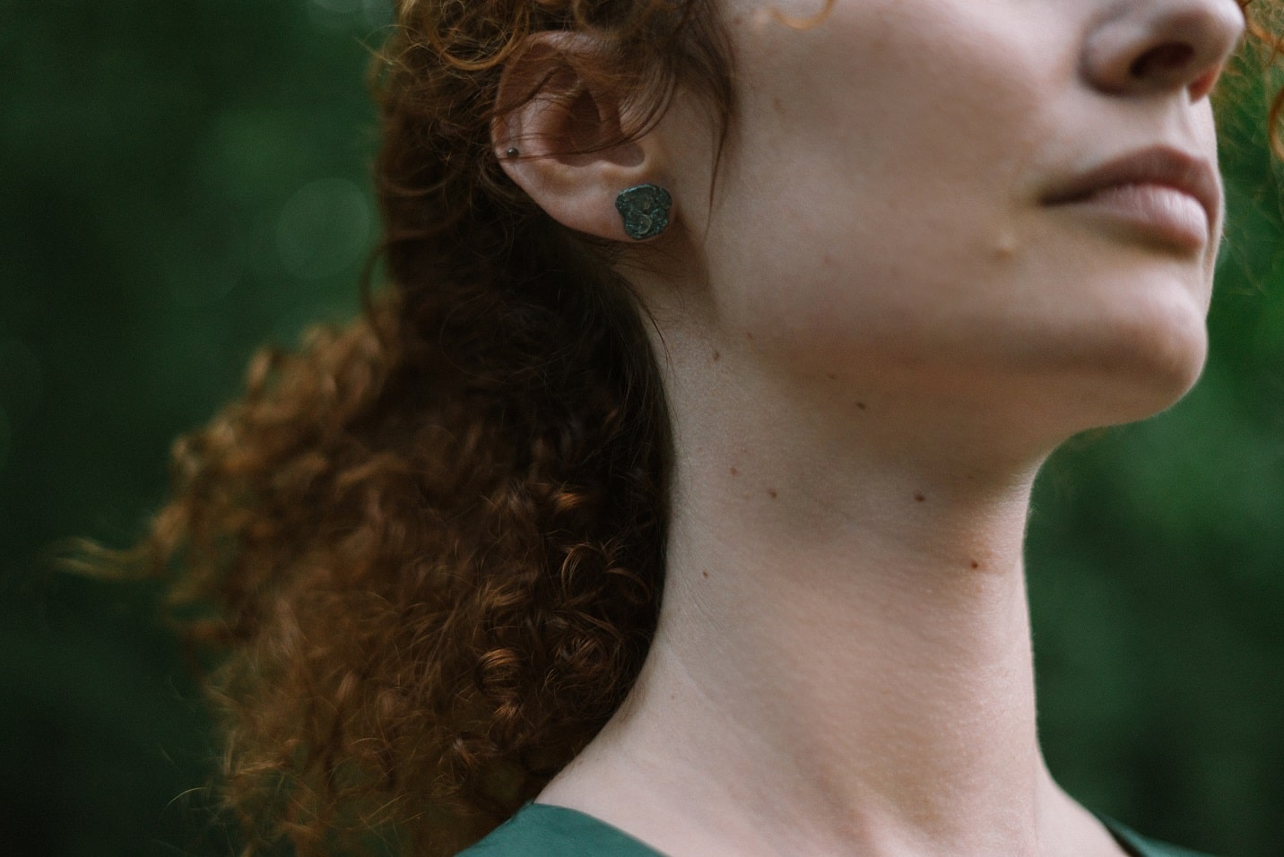 Earrings "OAK BARK" with blackening