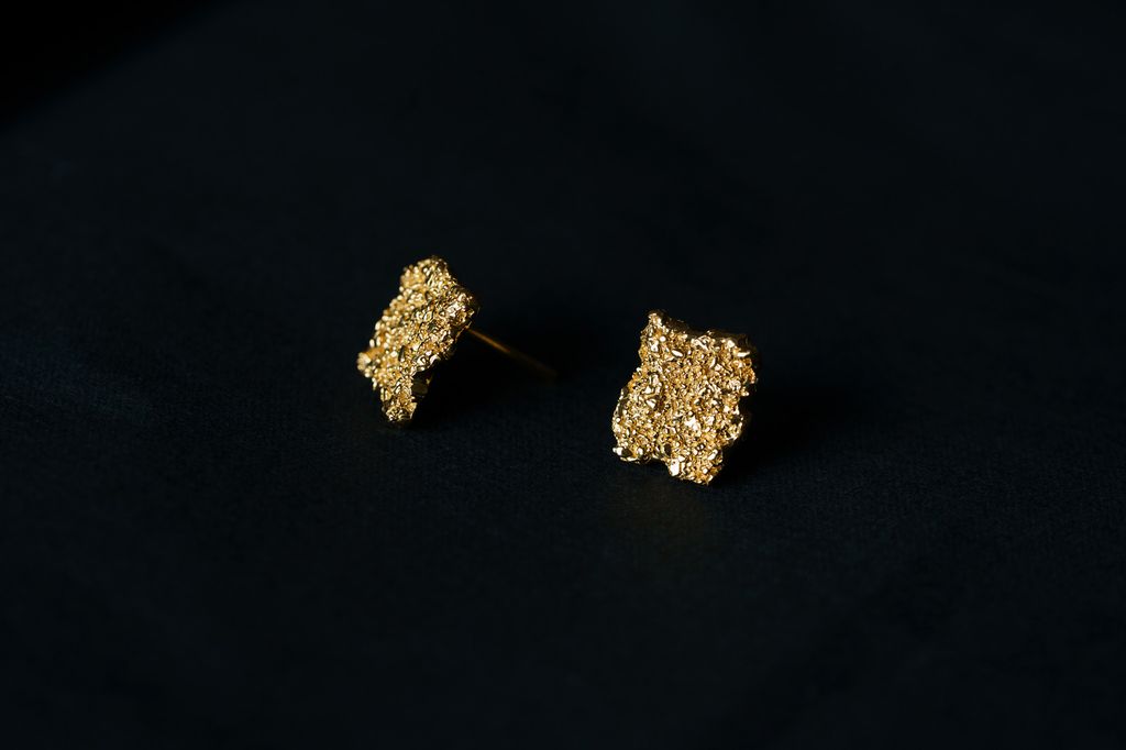 Stud earrings "Sand" (8x10 mm)