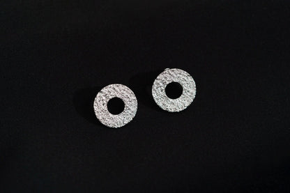 Earrings-discs "Sand circle" (20 mm)