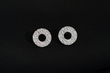 Earrings-discs "Sand circle" (20 mm)