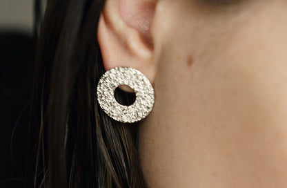 Earrings-discs "Sand circle" (20 mm)