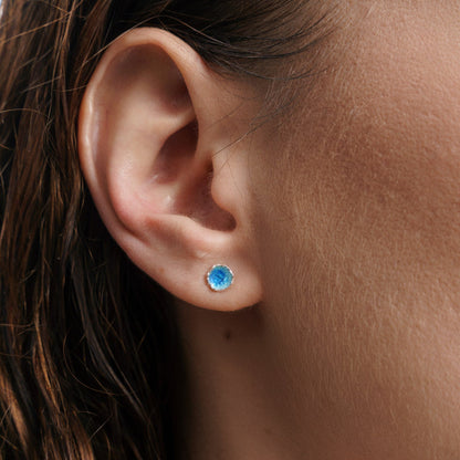 Earrings "Sea" (6 mm) blue