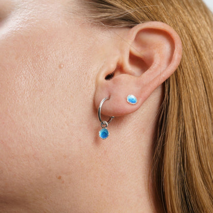 Earrings "Sea" (6 mm) blue