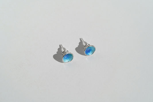 Earrings "Sea" (7,5 mm) blue