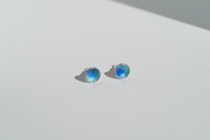 Earrings "Sea" (7,5 mm) blue