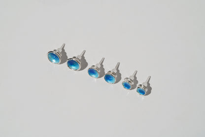 Earrings "Sea" (9 mm) blue