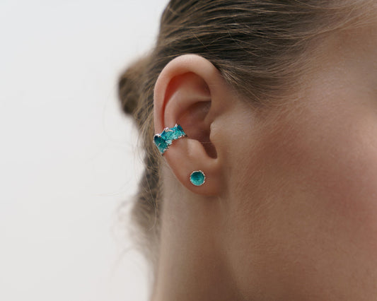 Earrings "Sea" (6 mm) emerald