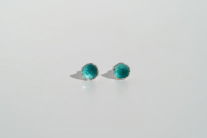 Earrings "Sea" (7,5 mm) emerald