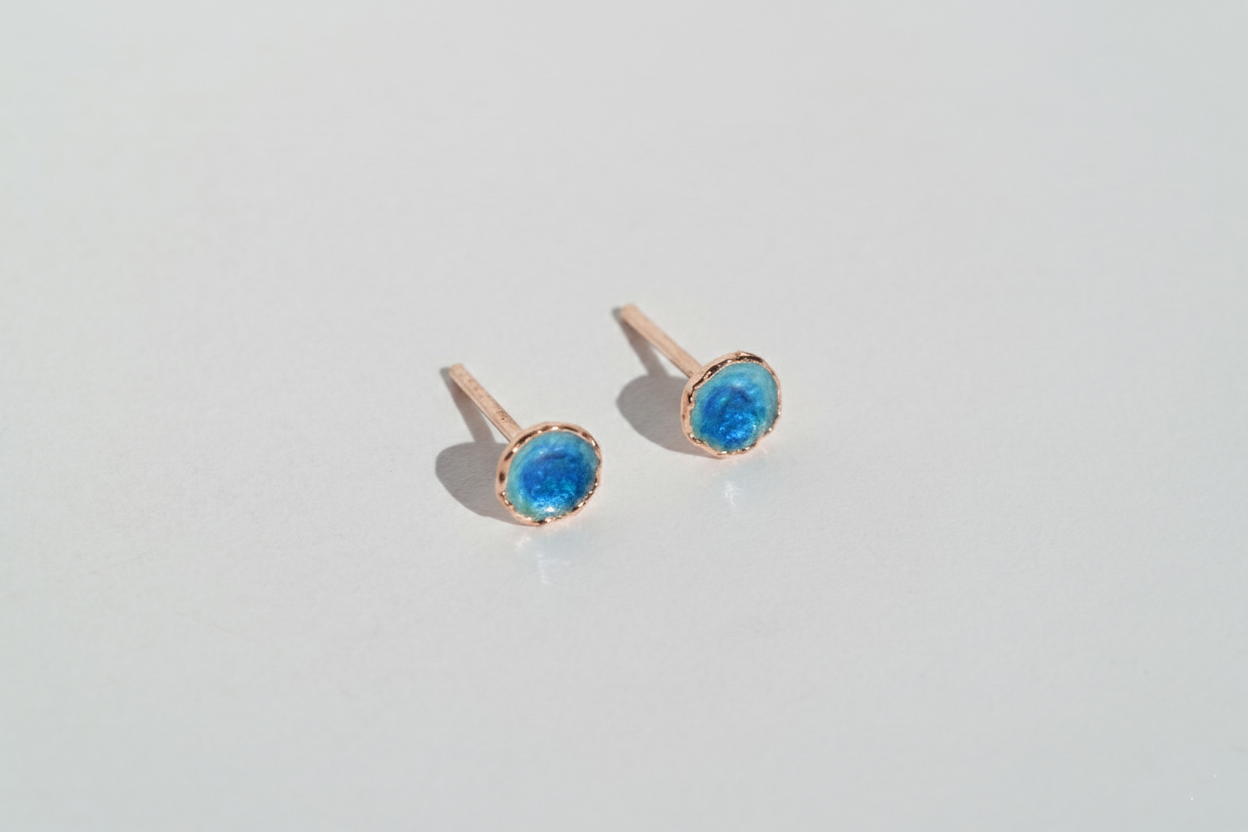 Earrings "Sea" (6 mm) blue