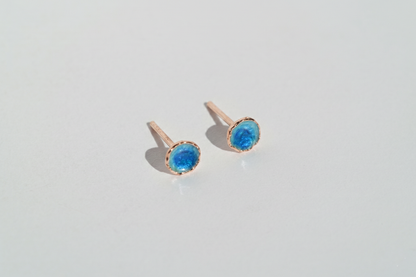 Earrings "Sea" (6 mm) blue