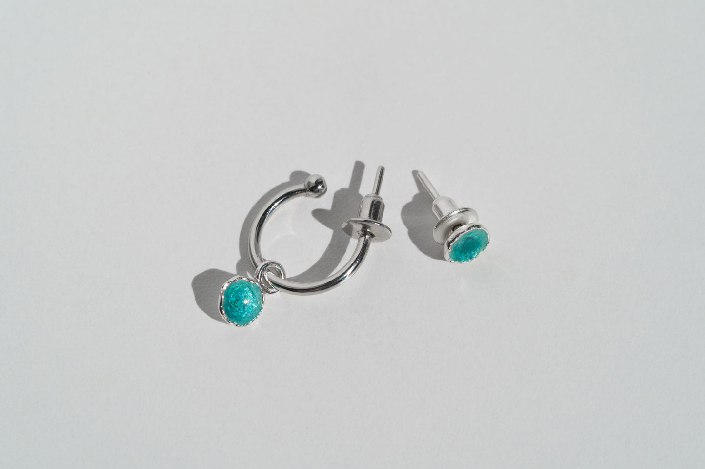 Earrings set "Sea" (6 mm) emerald