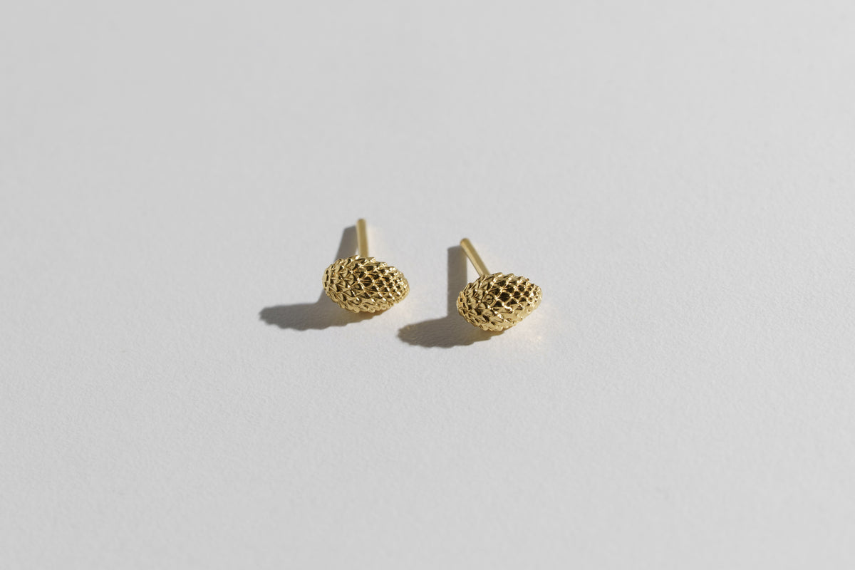 Earrings “Spruce cone” with gilding