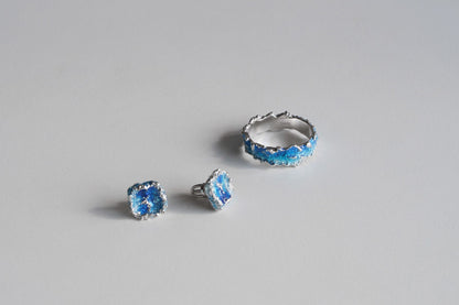 Earrings "Storm" blue