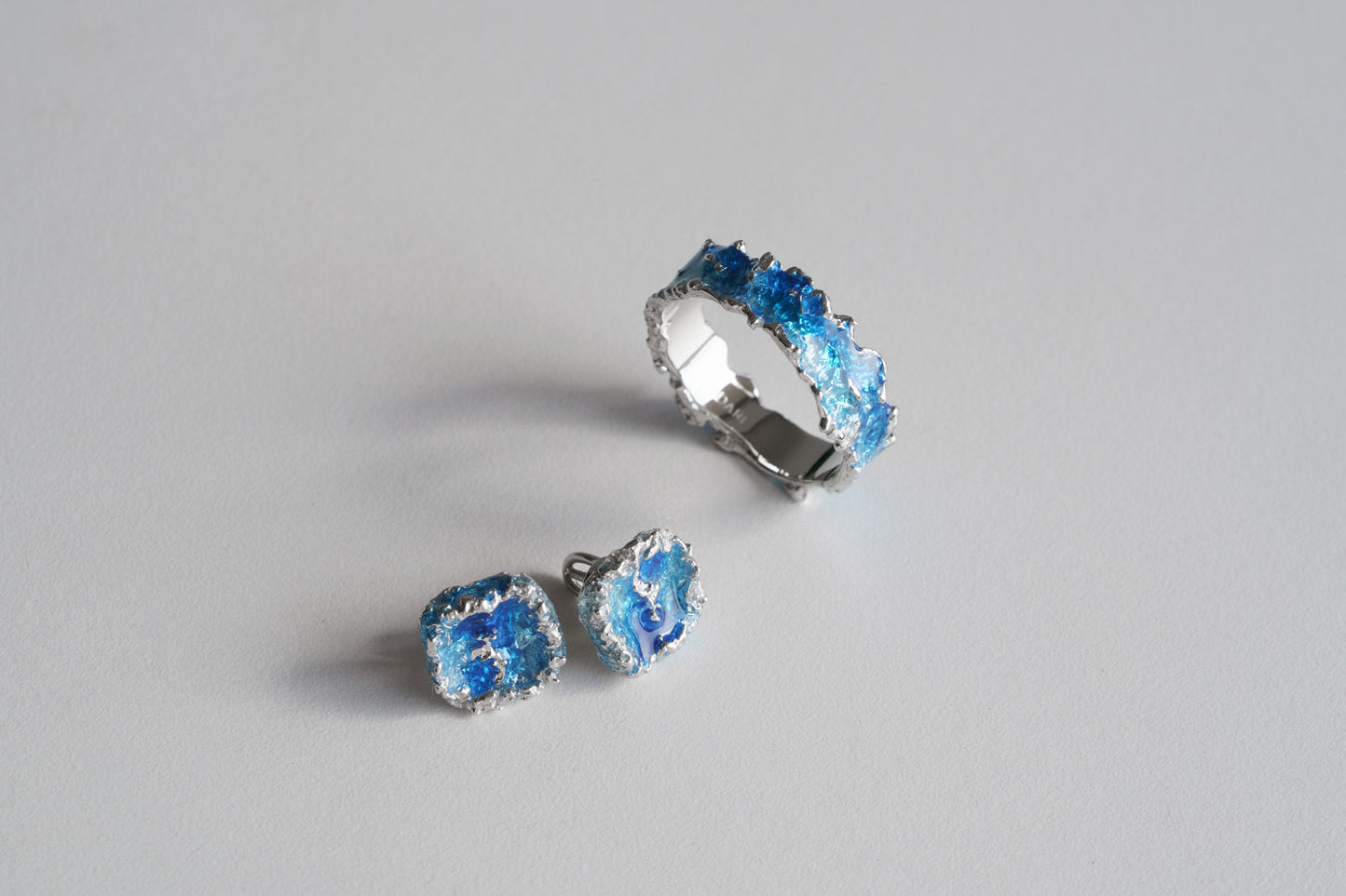 Earrings "Storm" blue