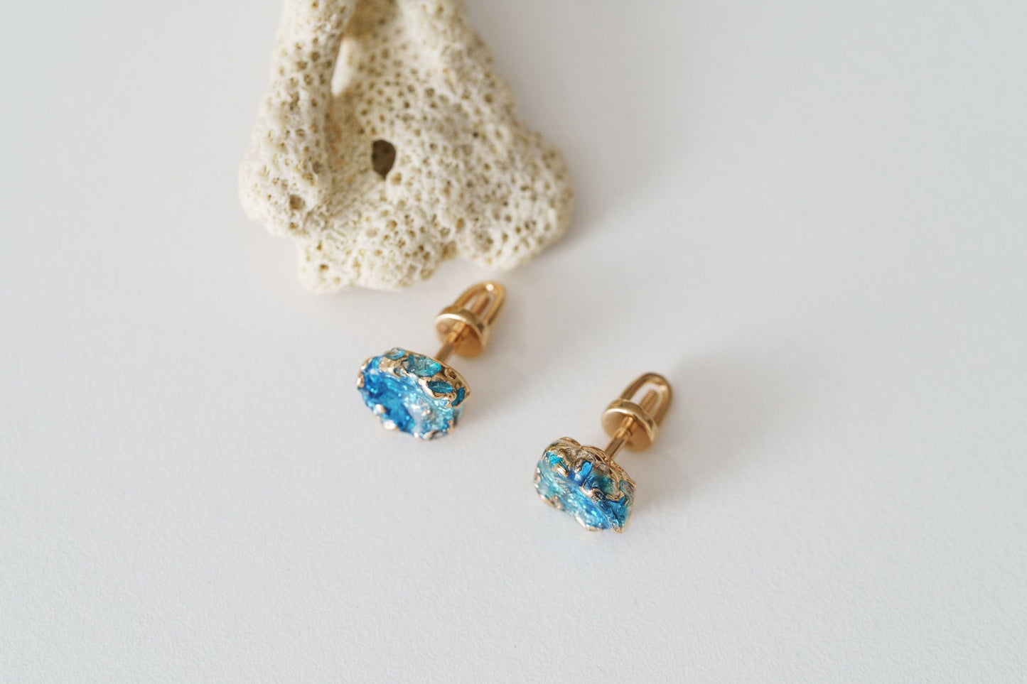 Earrings "Storm" blue mini
