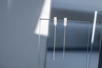 Earrings "STRING" on a rectangle