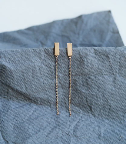 Earrings "STRING" on a rectangle