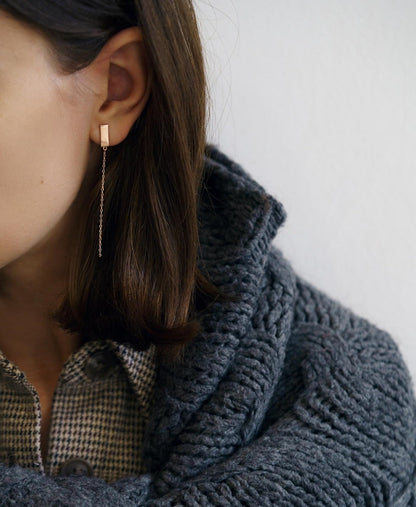 Earrings "STRING" on a rectangle