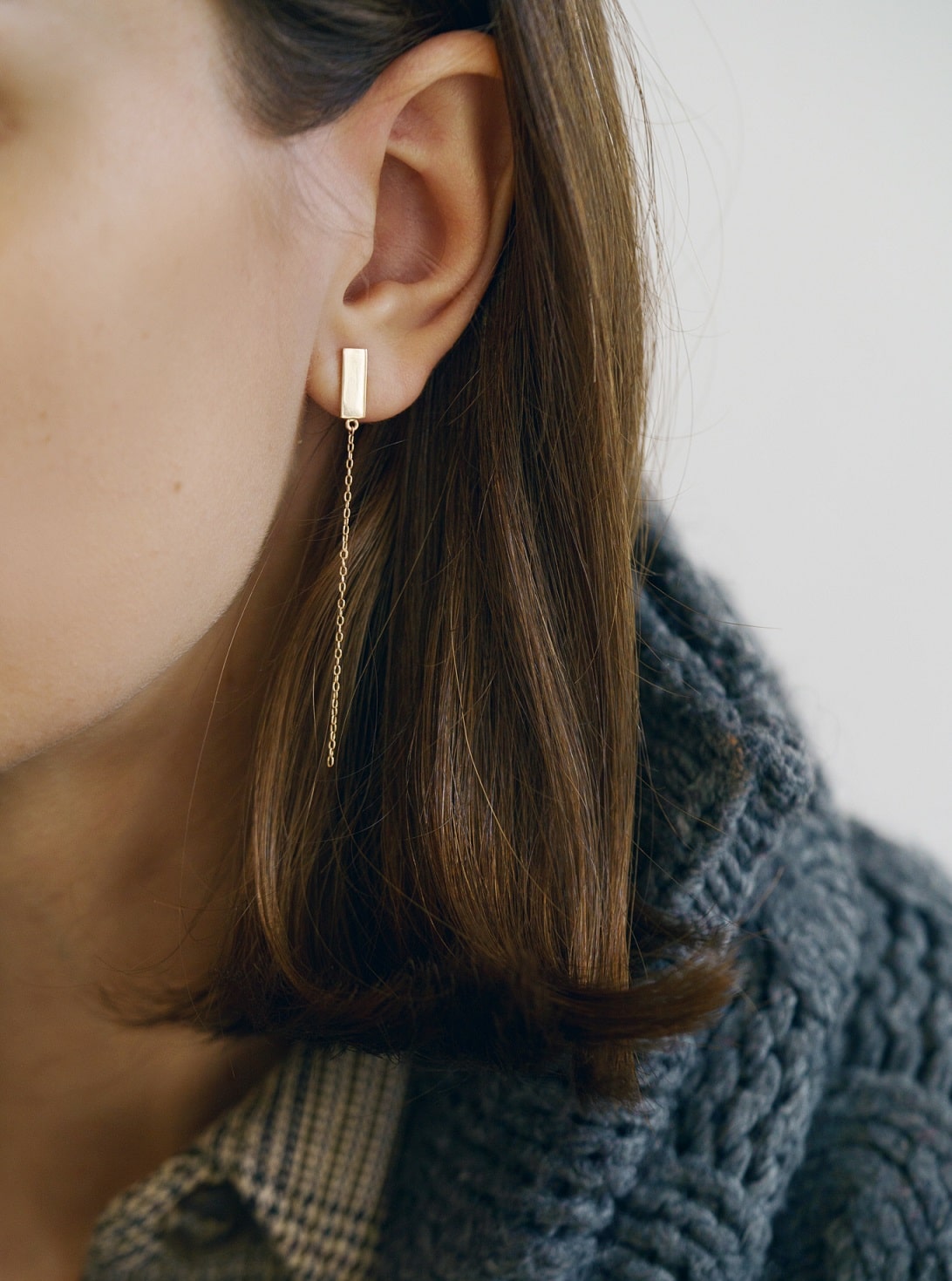 Earrings "STRING" on a rectangle