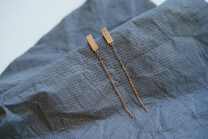 Earrings "STRING" on a rectangle