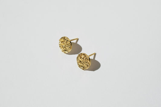 Disc earrings "Water surface" (10 mm) with gilding